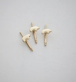 14k Yellow Gold Bear Tux Stud