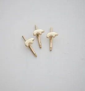 14k Yellow Gold Bear Tux Stud
