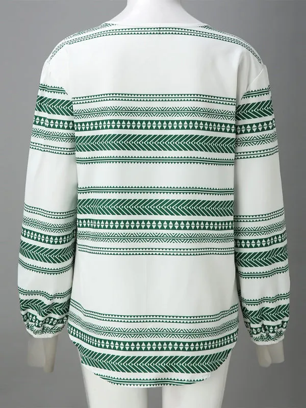 Adira Casual Striped Printed Shirt Women's Tops Women's Clothing