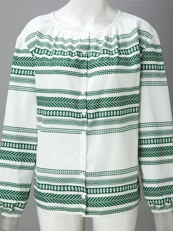 Adira Casual Striped Printed Shirt Women's Tops Women's Clothing