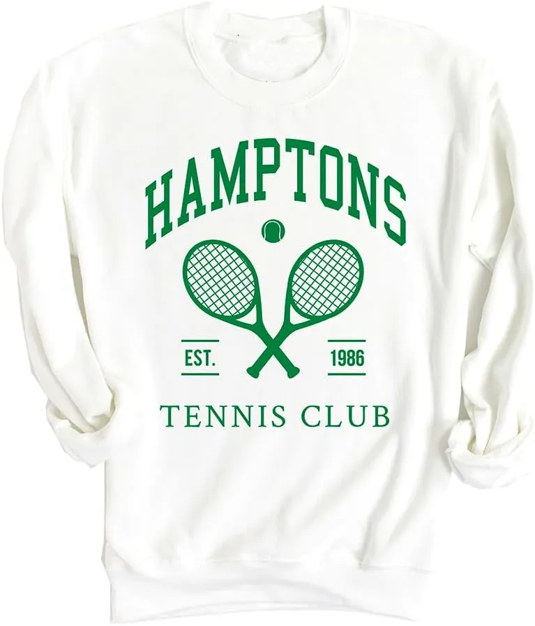 Adult Hamptons Men's Tennis Club Relaxed Sweatshirt, Vintage Lightweight Tennis Apparel