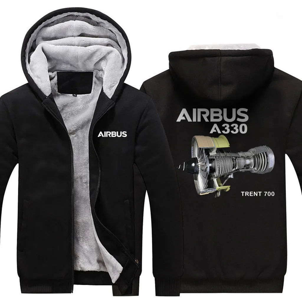AIRBUS A330 TRENT 700 WINTER THICK ZIP SWEATSHIRTS