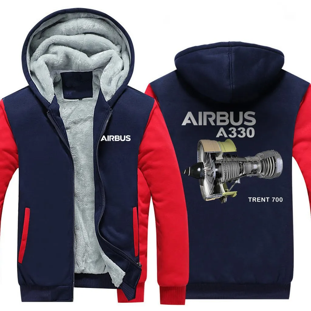 AIRBUS A330 TRENT 700 WINTER THICK ZIP SWEATSHIRTS