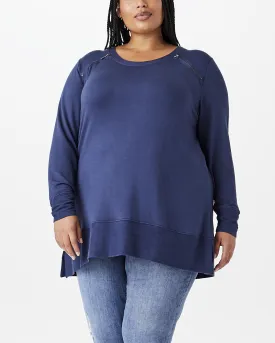 Alanna Zipper Sweatshirt  | Navy