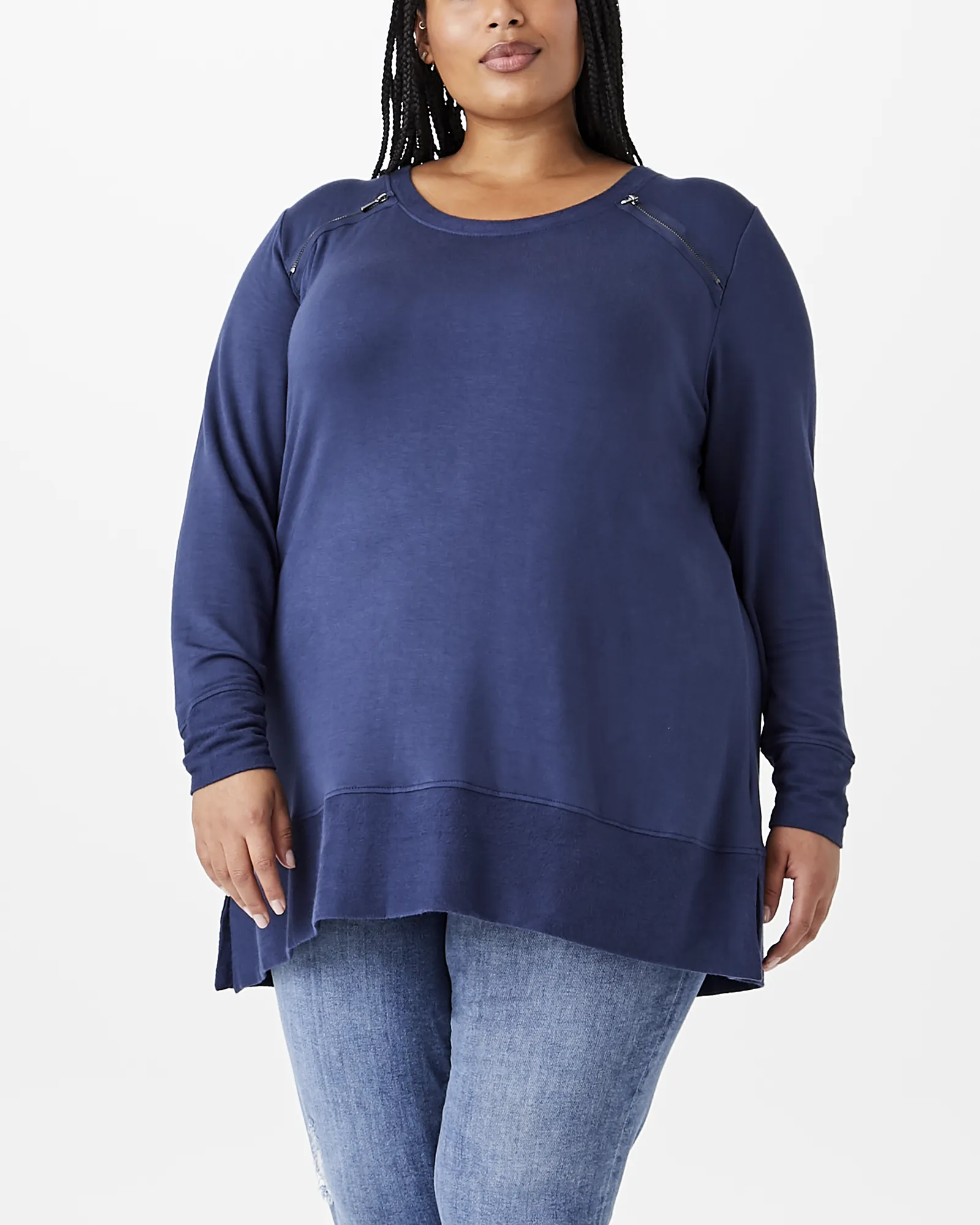 Alanna Zipper Sweatshirt  | Navy