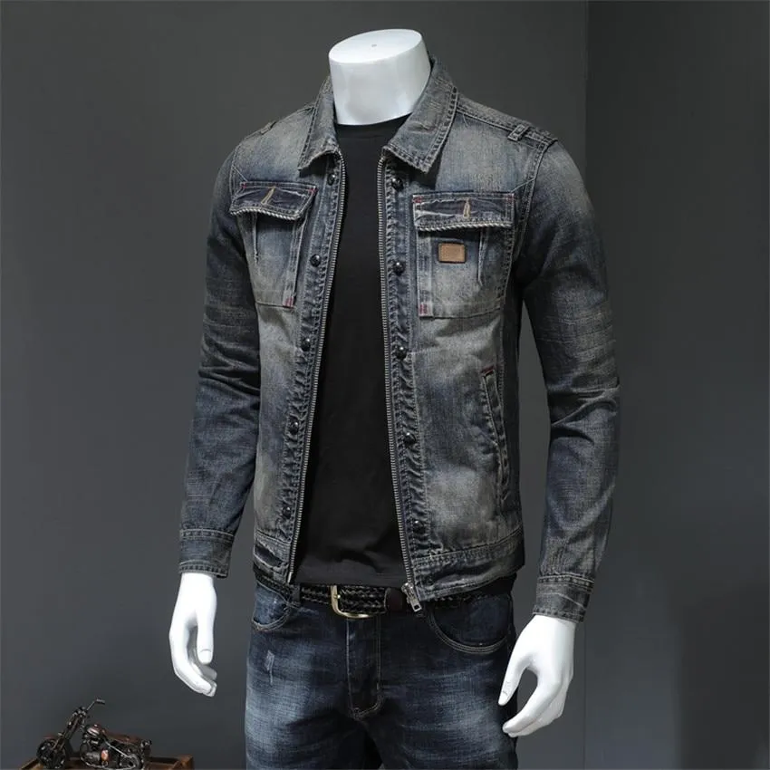 Angelo Ricci™ American Style Casual Zipper Jeans Jacket