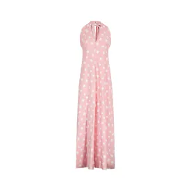 ARCHIVE: 1970s Christian Dior Pink Polka Dot Halter Neck Dress