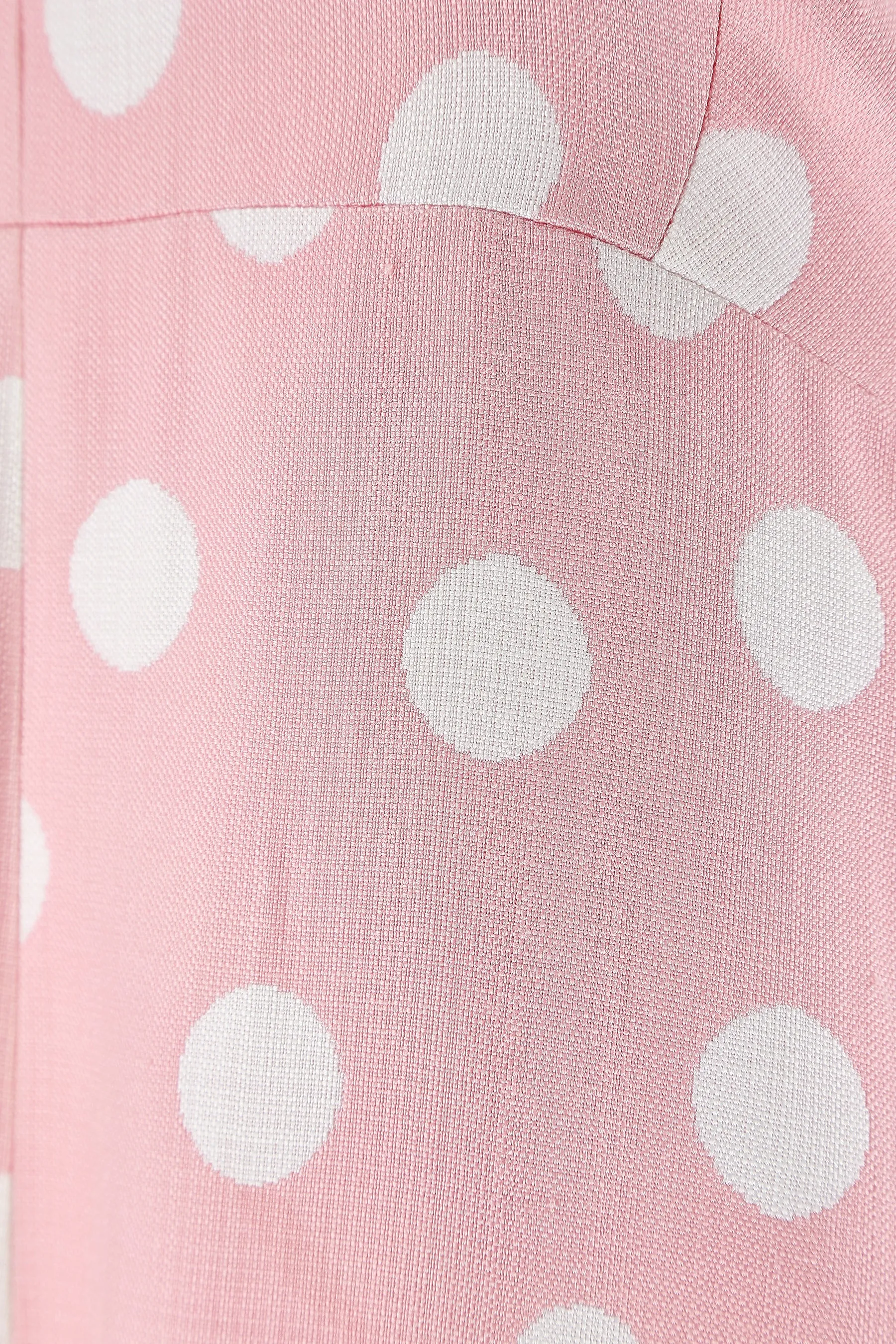 ARCHIVE: 1970s Christian Dior Pink Polka Dot Halter Neck Dress