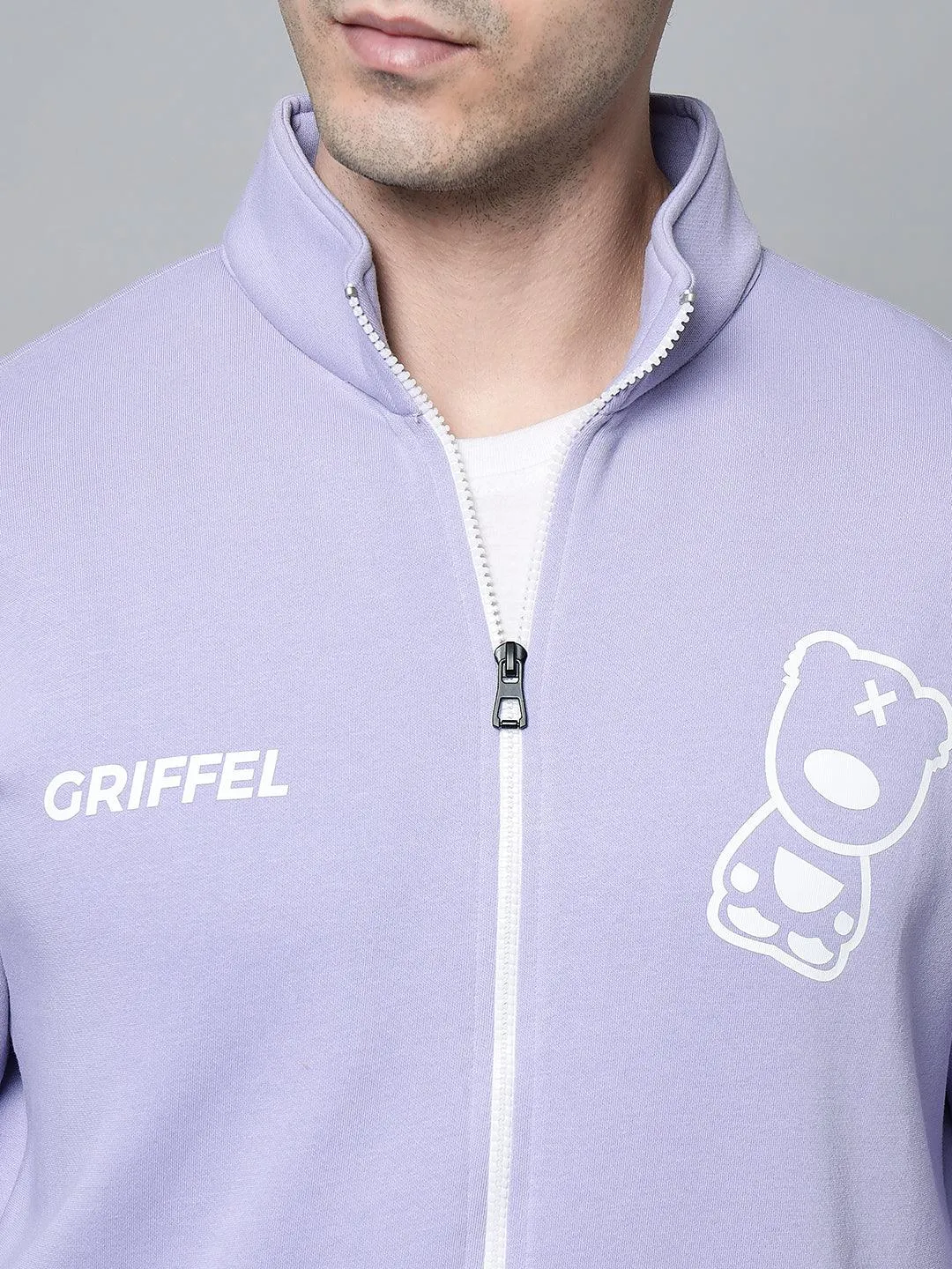 Basic Print Zipper Sweatshirt