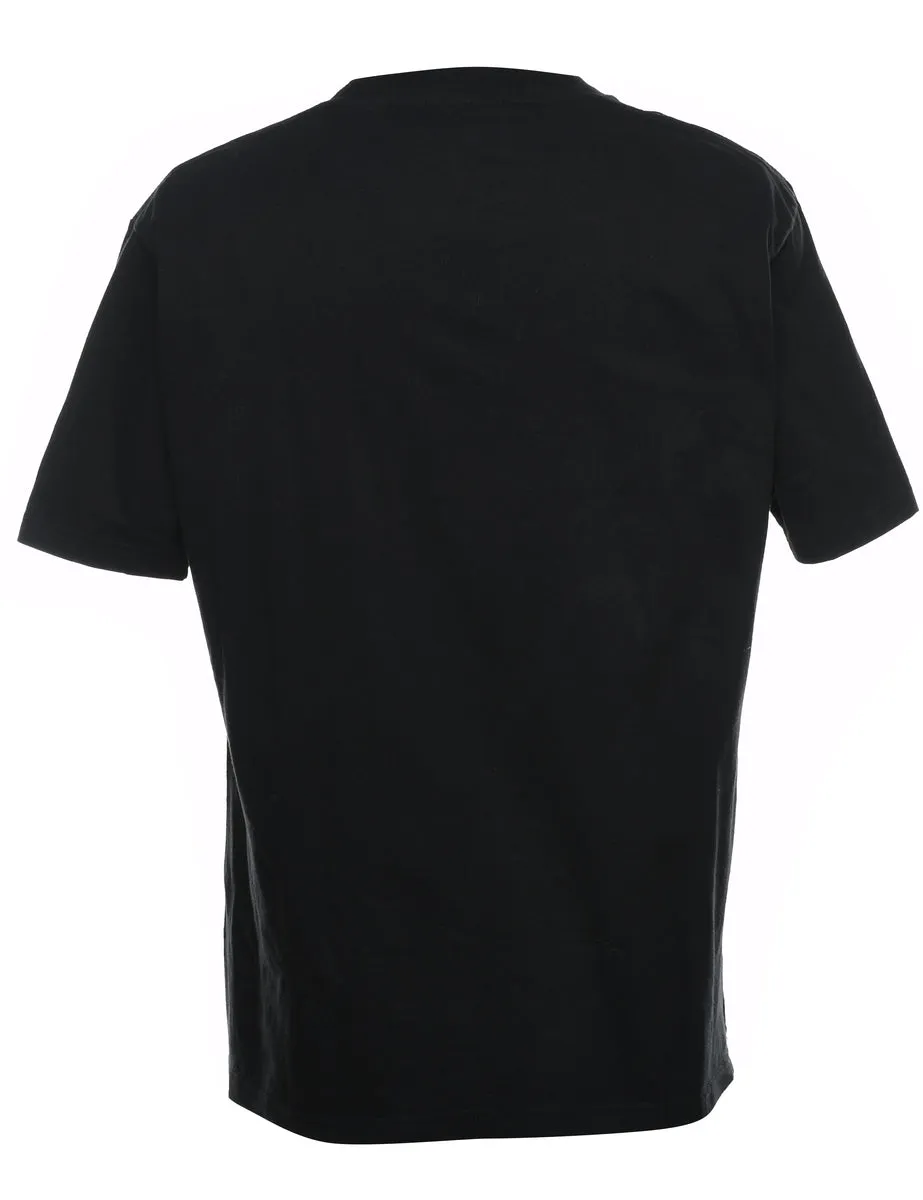 Black & White Illustrative Dragon Design T-Shirt - L