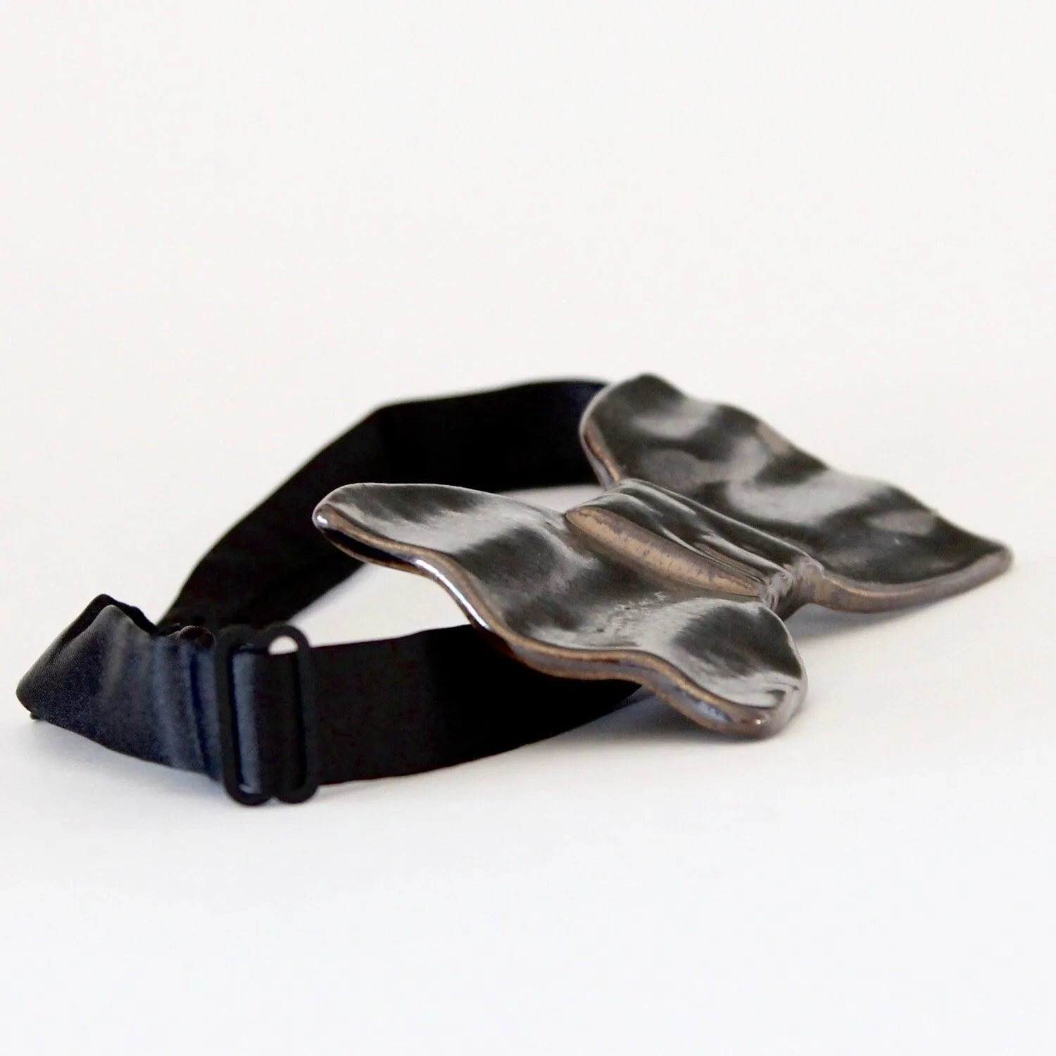 Black Bow Tie, Fathers Day, Mens  Bow Tie Accessories - Handmade Ceramic Bow Tie