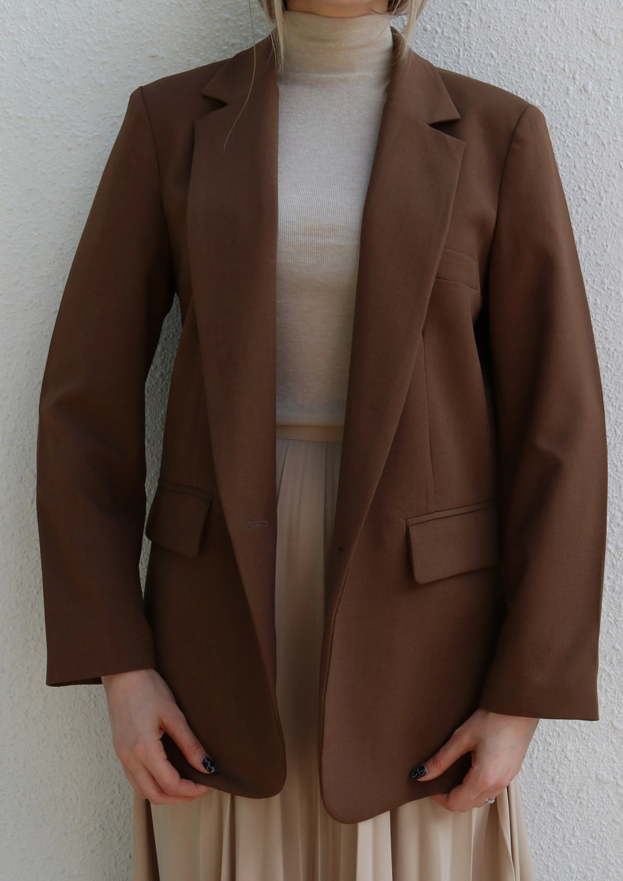 Brown Single Breasted Blazer