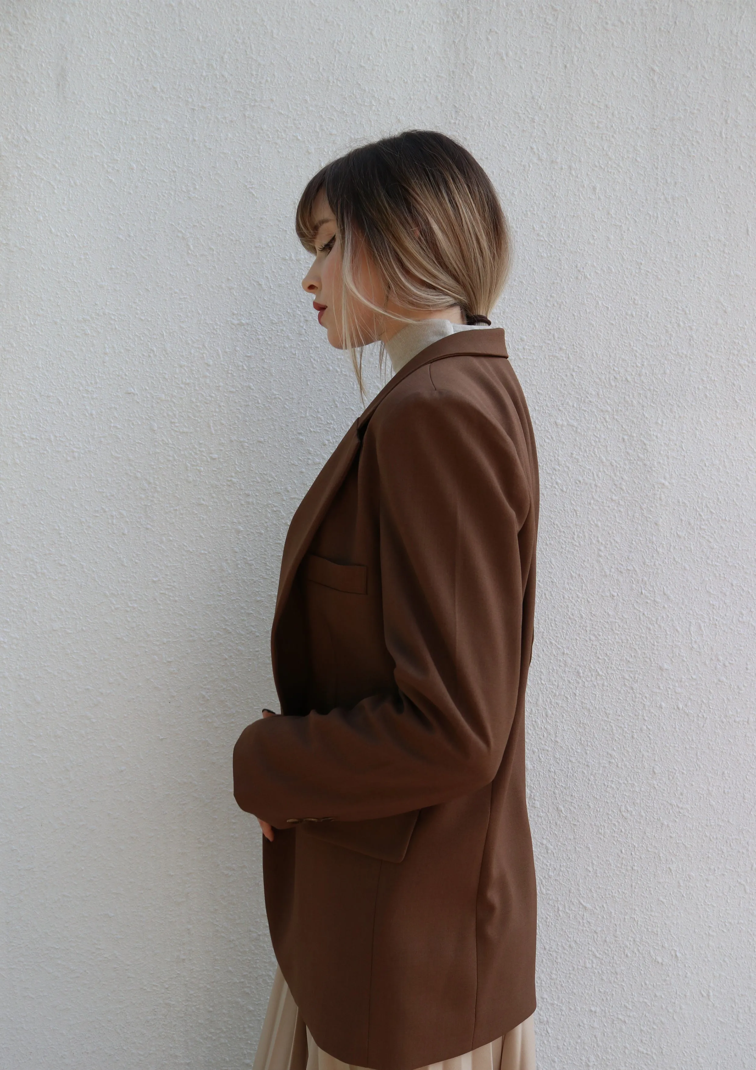 Brown Single Breasted Blazer