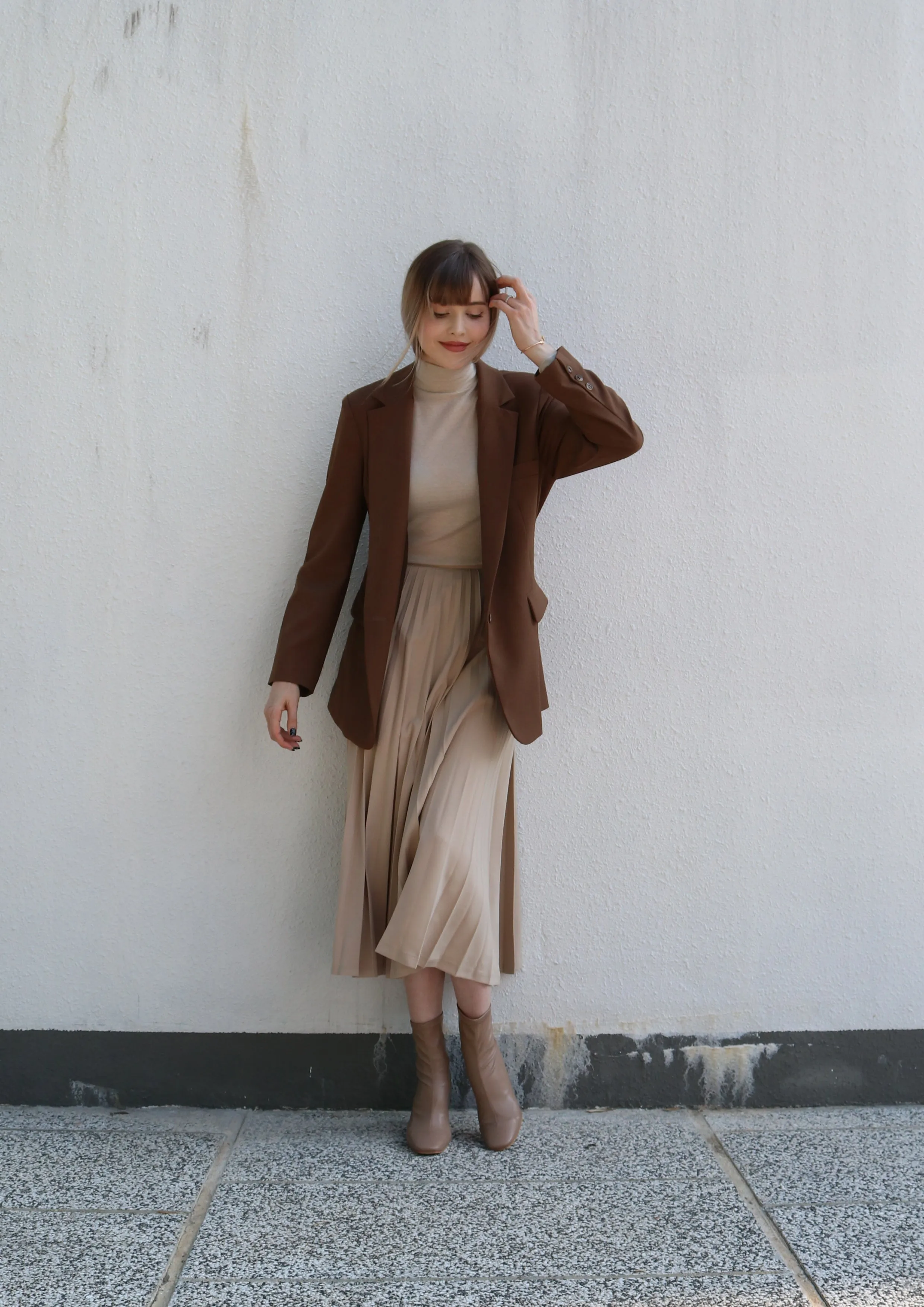 Brown Single Breasted Blazer