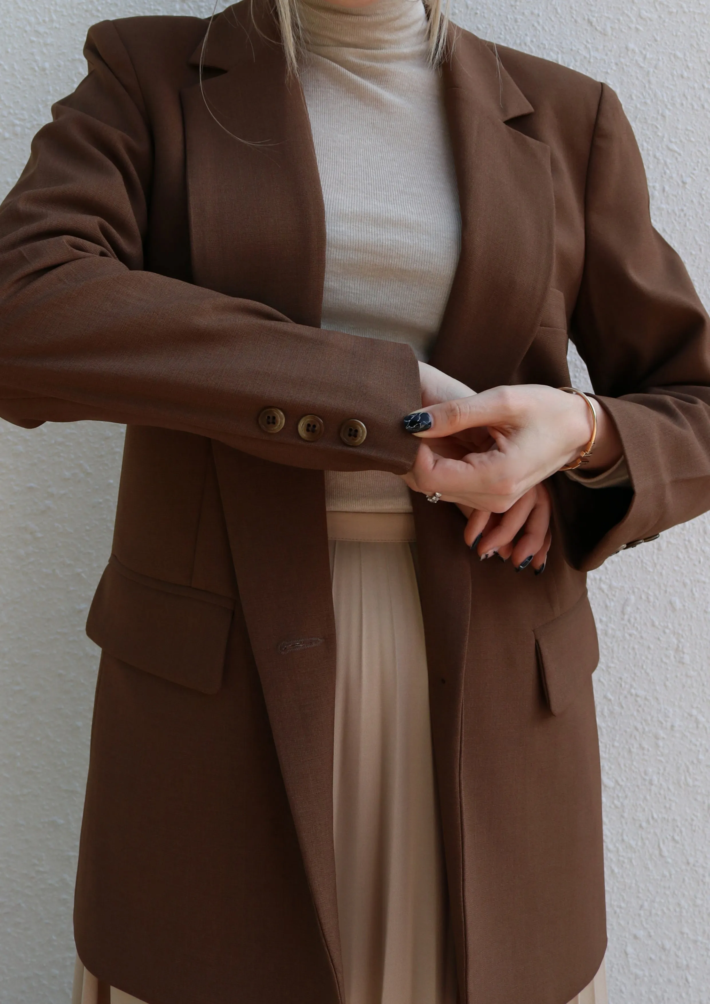 Brown Single Breasted Blazer