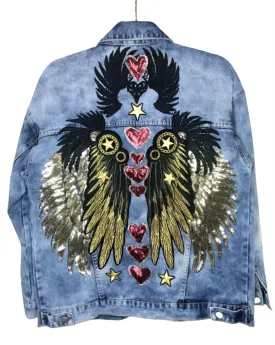 Chakras Denim Jacket Oversized Fit