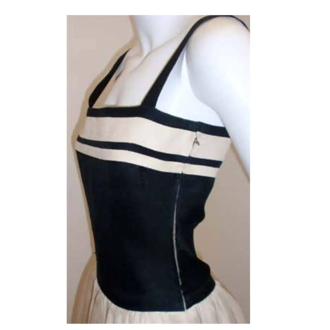 CHRISTIAN DIOR 1980's Haute Couture Black and White Dress | Size 26