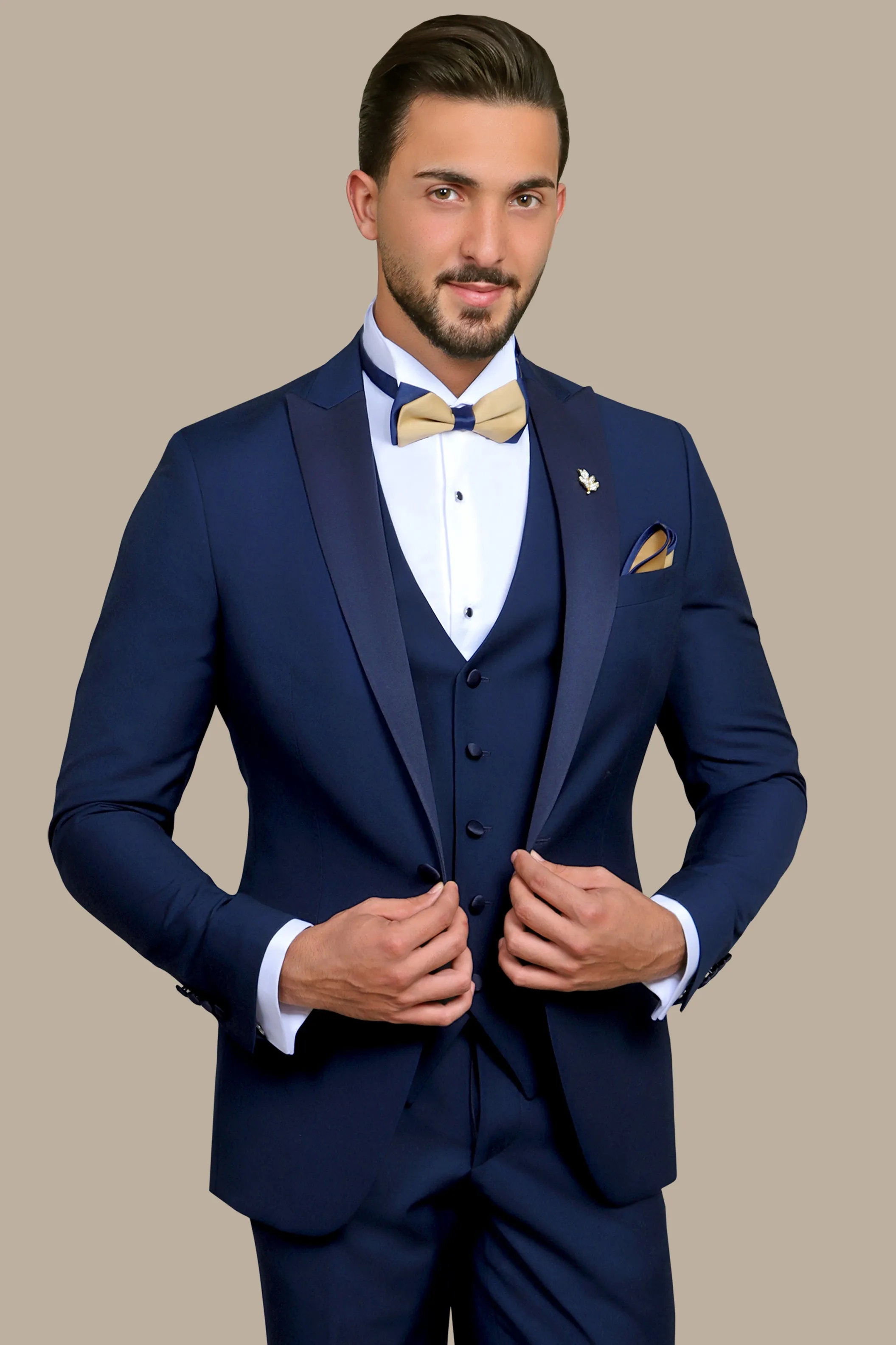 Classic Light Navy Tuxedo Peak 3-Piece Set
