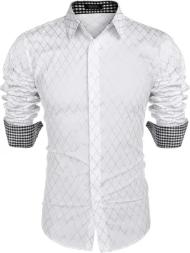 COOFANDY Men's Business Dress Shirt Long Sleeve Slim Fit Casual Button Down Shirt