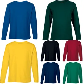 Crew Neck T-Shirts - Long Sleeve Kiddies - Various Colours