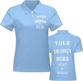 Custom Polo Shirt for Women Your Design Here Personalized Polo Shirt Short Sleeve T-Shirt for Sports