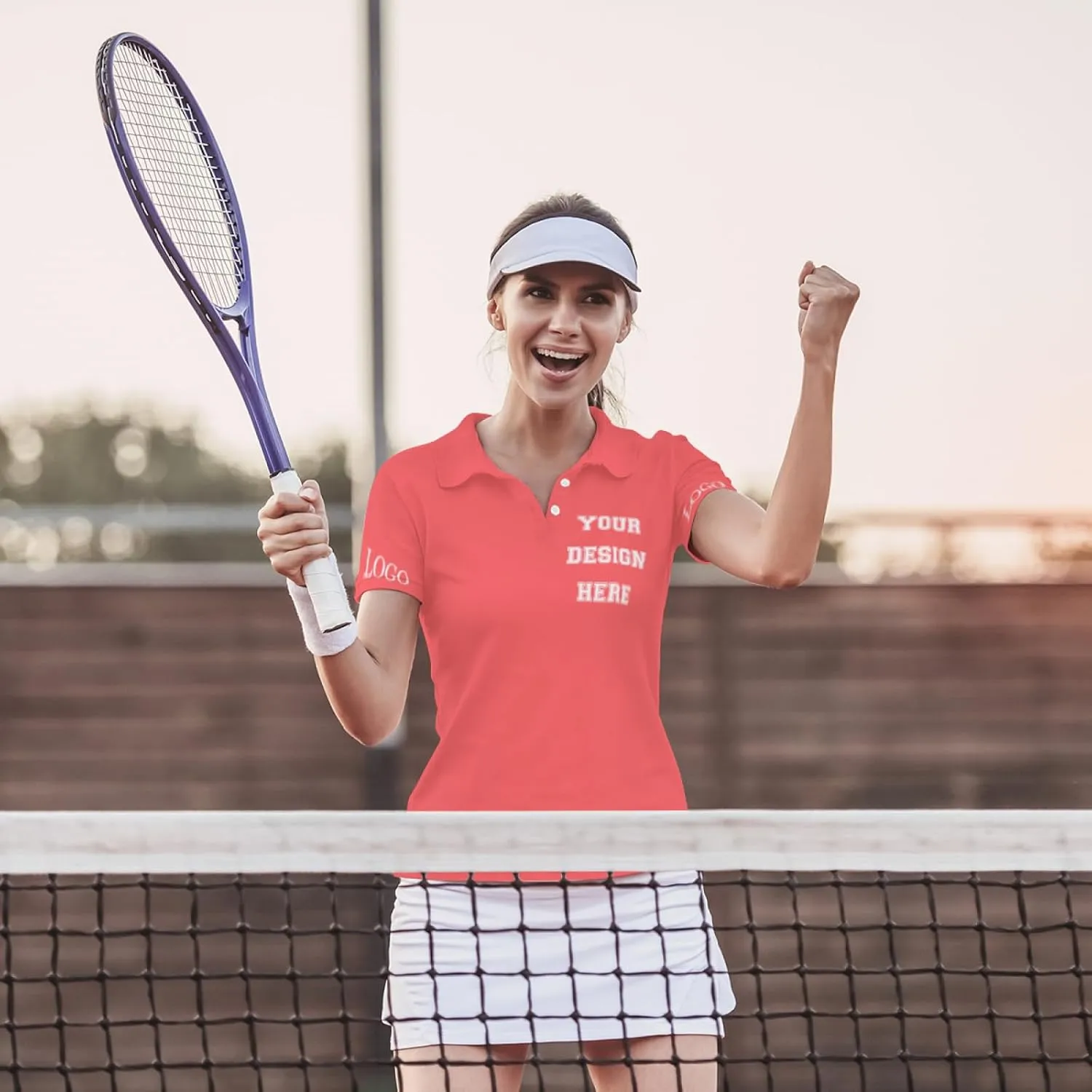 Custom Polo Shirt for Women Your Design Here Personalized Polo Shirt Short Sleeve T-Shirt for Sports