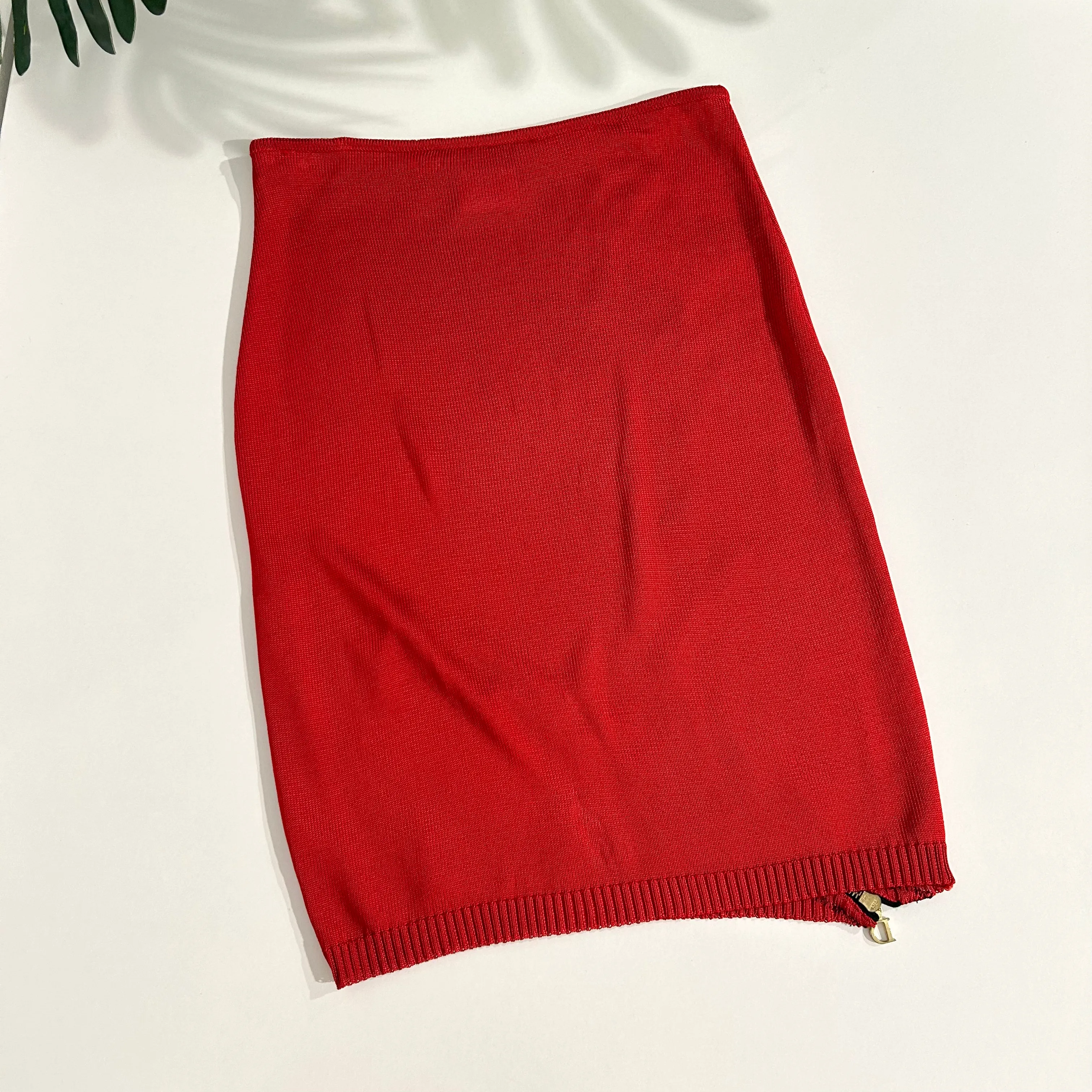 Dior Holy Mary Red Knit Skirt Set