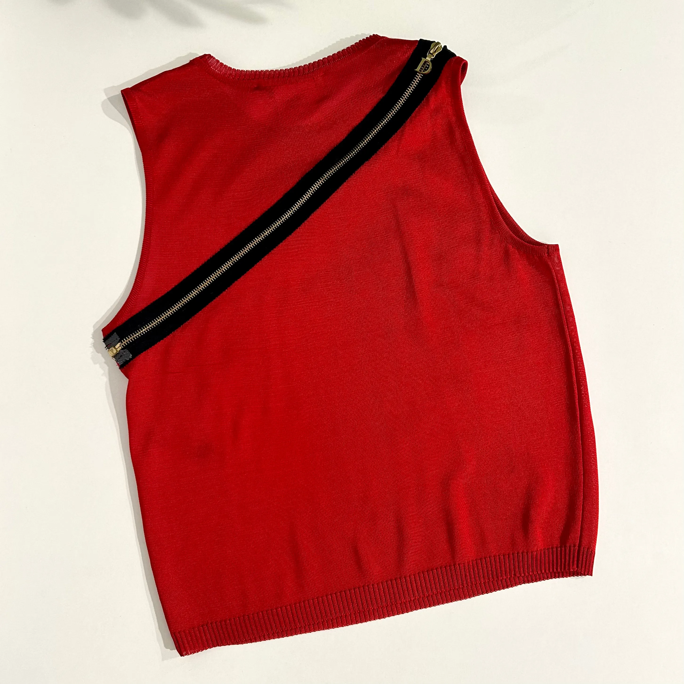 Dior Holy Mary Red Knit Skirt Set