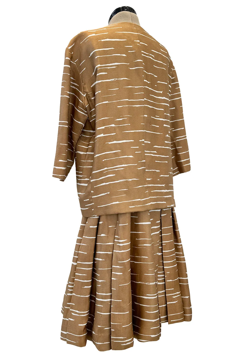 Documented Spring 1961 Christian Dior by Marc Bohan 'Slim Line' Haute Couture Debut Silk Jacket & Skirt Suit