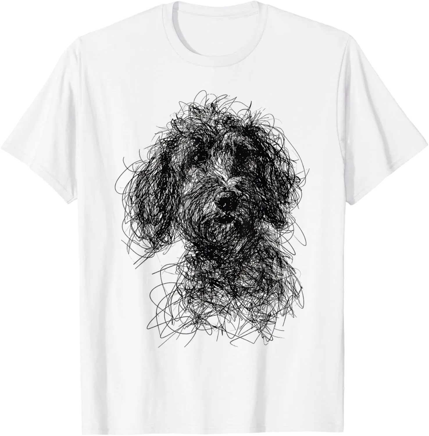 Dog Art Drawing Animal Abstract Illustration Graphic Dog T-Shirt