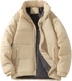 Down Cotton Coat for Men Winter Warm Quilted Jacket Thicken Padded Insulated Jacket Outwear Puffy Couple Winter Coat