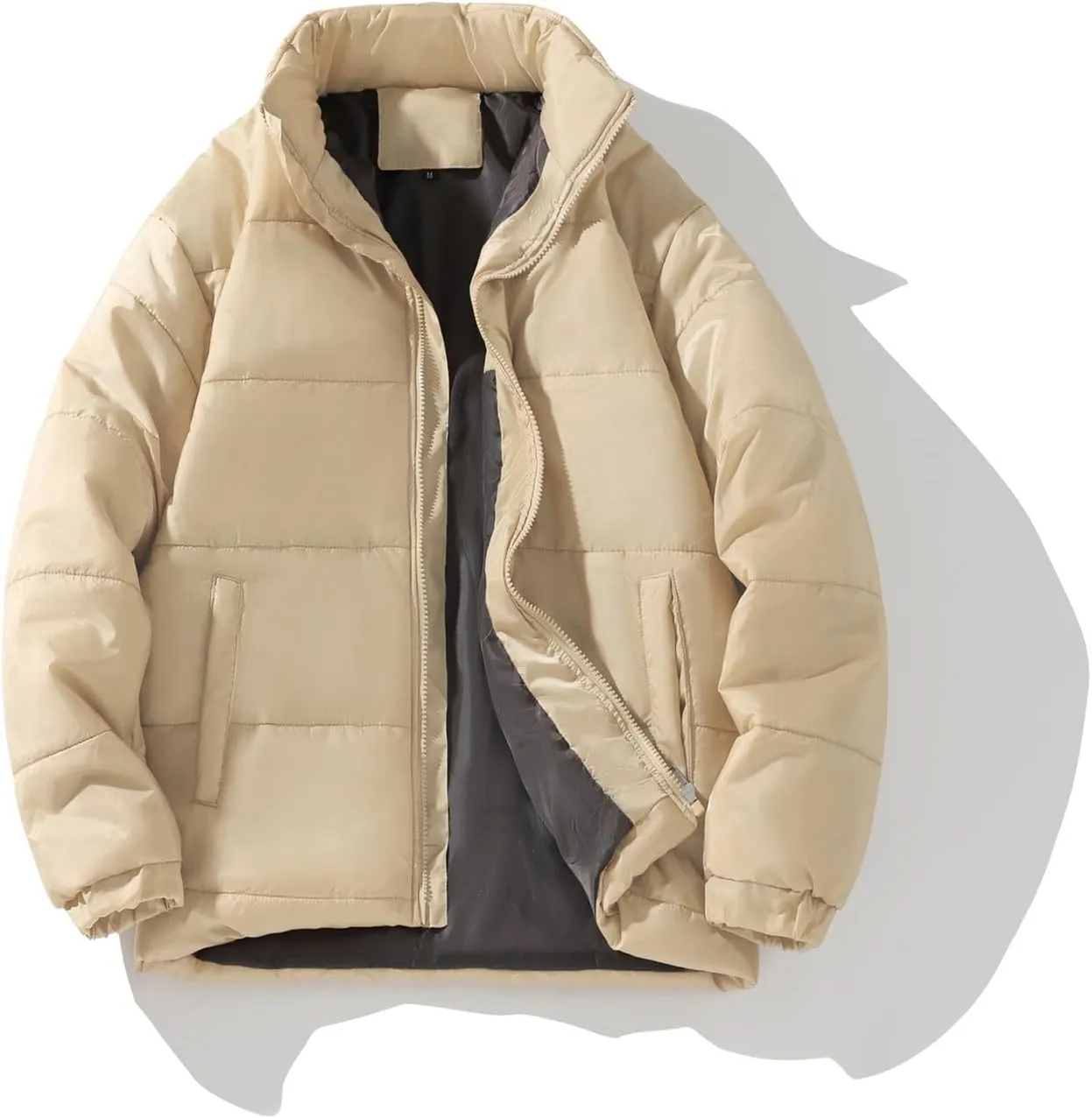 Down Cotton Coat for Men Winter Warm Quilted Jacket Thicken Padded Insulated Jacket Outwear Puffy Couple Winter Coat