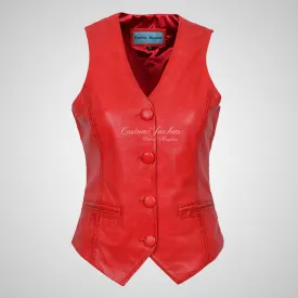ELEANOR Ladies Leather Waistcoat Formal Party Leather Vest