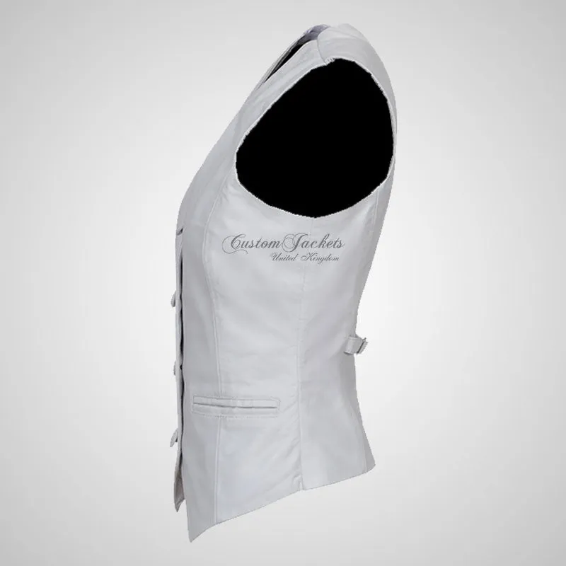 ELEANOR Ladies Leather Waistcoat Formal Party Leather Vest