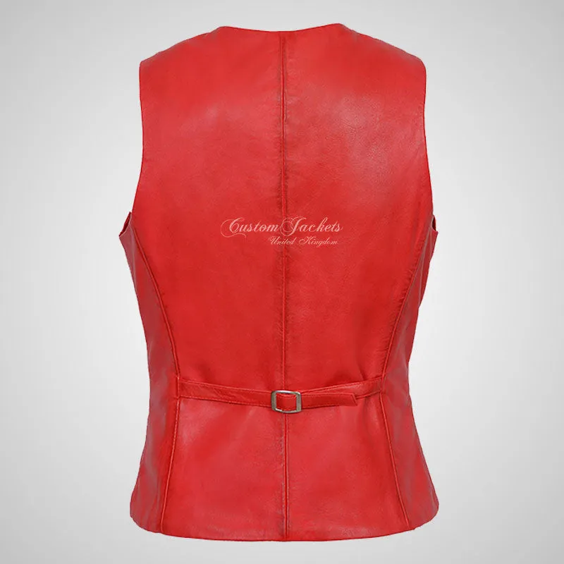 ELEANOR Ladies Leather Waistcoat Formal Party Leather Vest