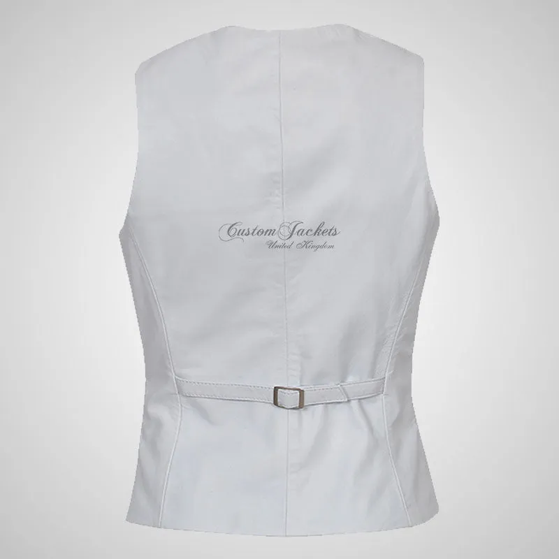 ELEANOR Ladies Leather Waistcoat Formal Party Leather Vest