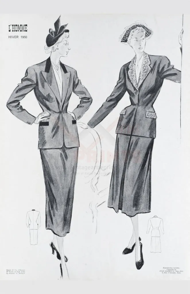 French Women's  fashion 1950's