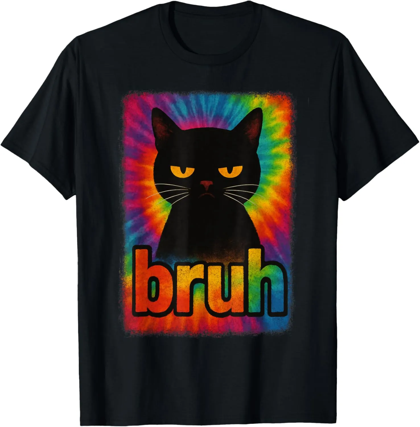 Funny Cat Bruh For Teens Boys Girls Men Women Meme Tie Dye T-Shirt