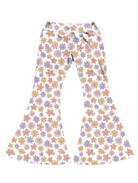 Girls Bell Bottoms - Retro Flowers