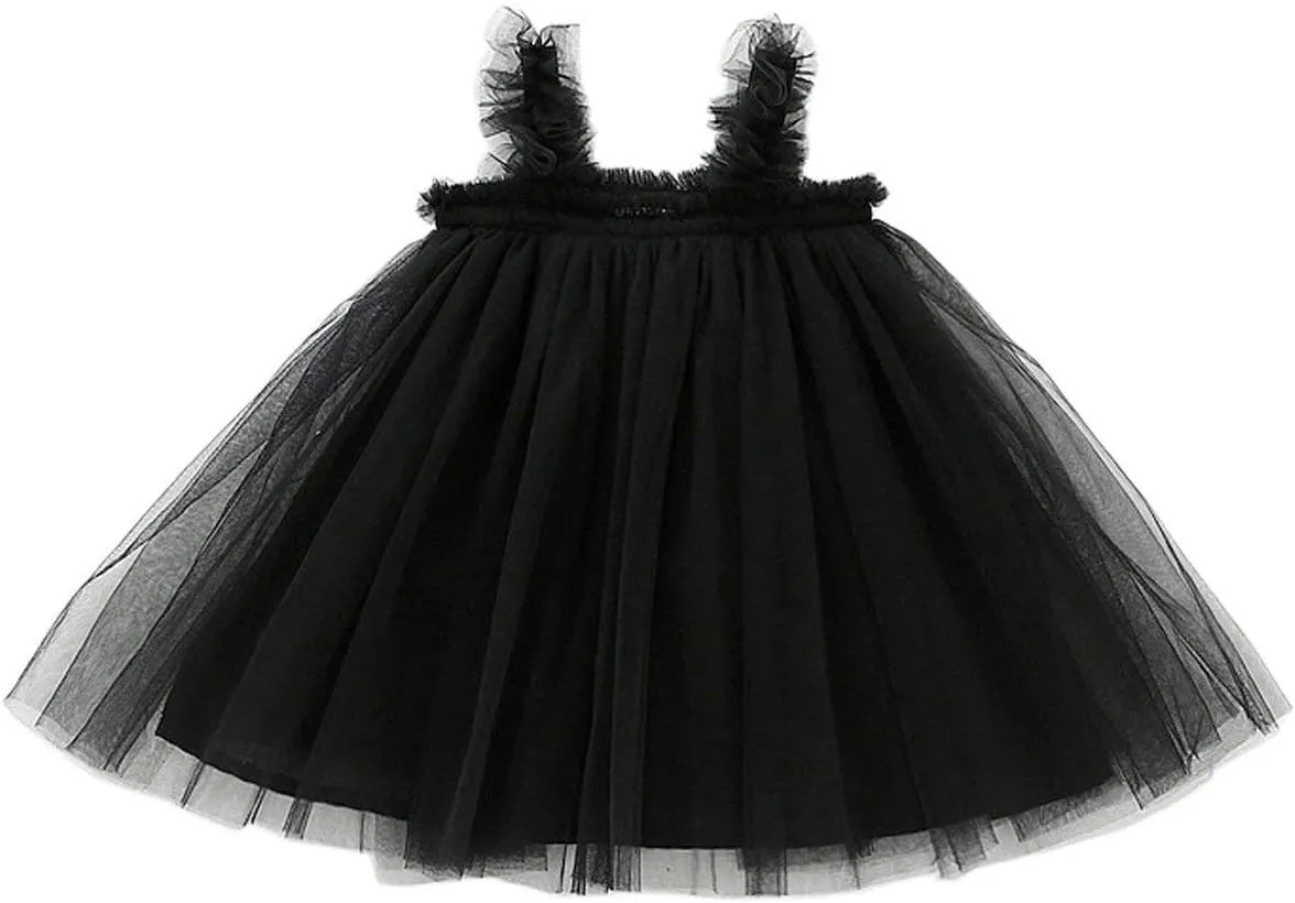 GSVIBK Baby Girls Tutu Dress Sleeveless Toddler Cotton Layered Tutu Dress Infant Tulle Dresses Princess Party Prom Dress