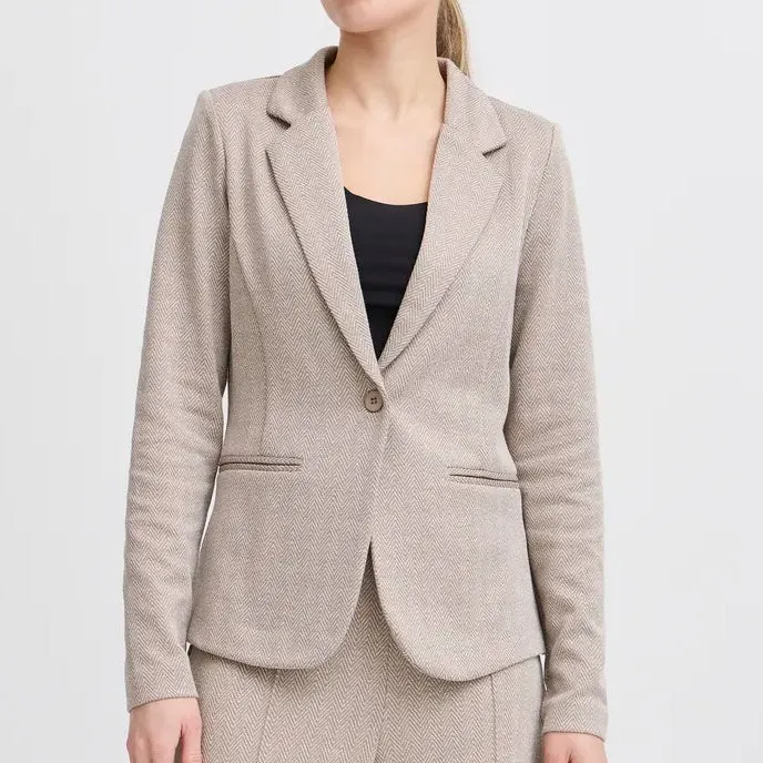Ichi Kate Jacquard Regular Fit Blazer