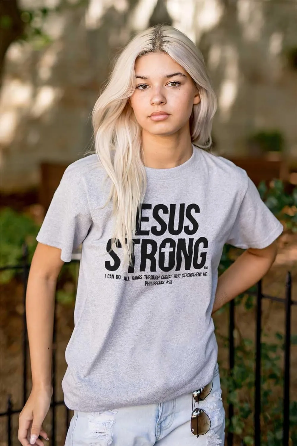 Jesus Strong Philippians 4:13 Bible Graphic T Shirt Men or Women