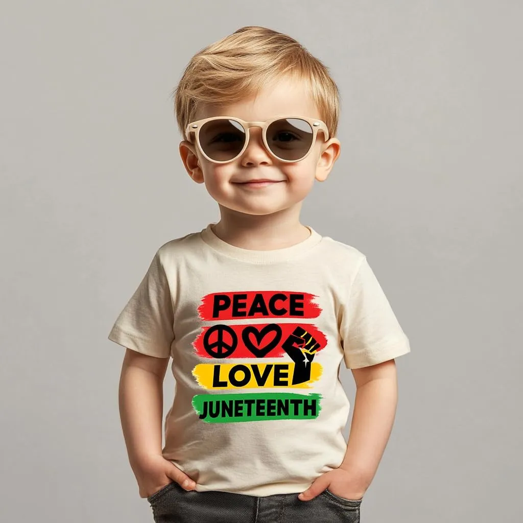 Juneteenth Shirts Kids  Toddler Juneteenth Shirt, Short-Sleeve T-Shirt for Toddler Boys & Girls, Ages 2-8