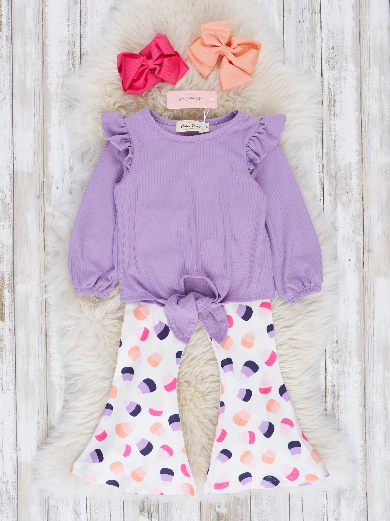Lavender Candy Corn Bell Bottom Outfit