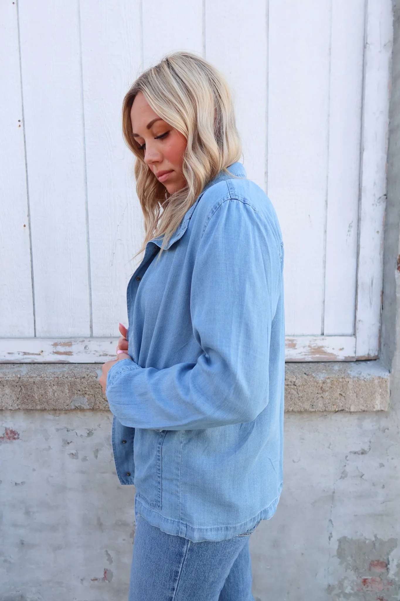 Light Wash Denim Tencel Jacket