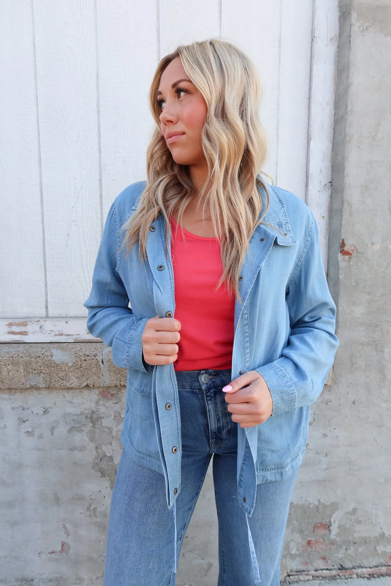 Light Wash Denim Tencel Jacket