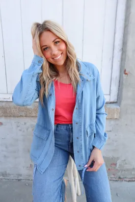 Light Wash Denim Tencel Jacket