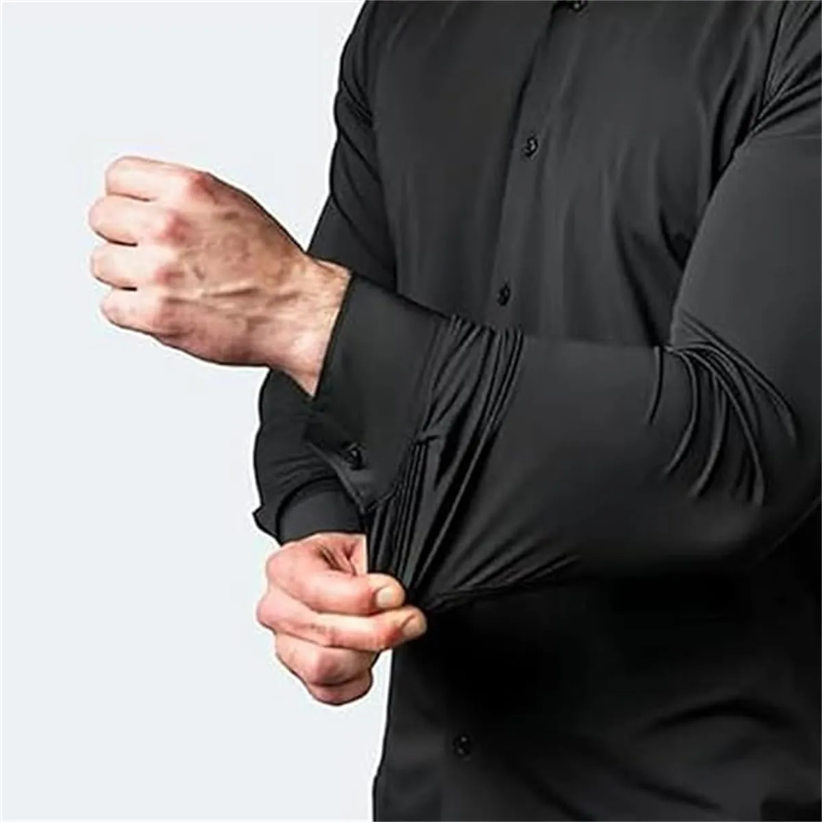 Literalous Shirt, Men's Stretch Non-Iron Anti-Wrinkle Shirt, Super Stretchy Quick-Drying Short Sleeve Breathable Shirts