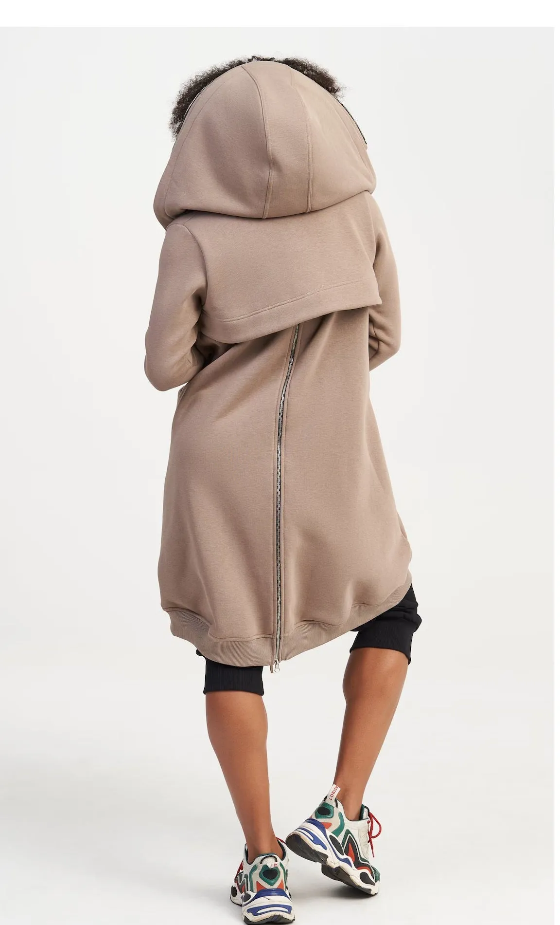 Long Zipper Hooded Sweatshirt