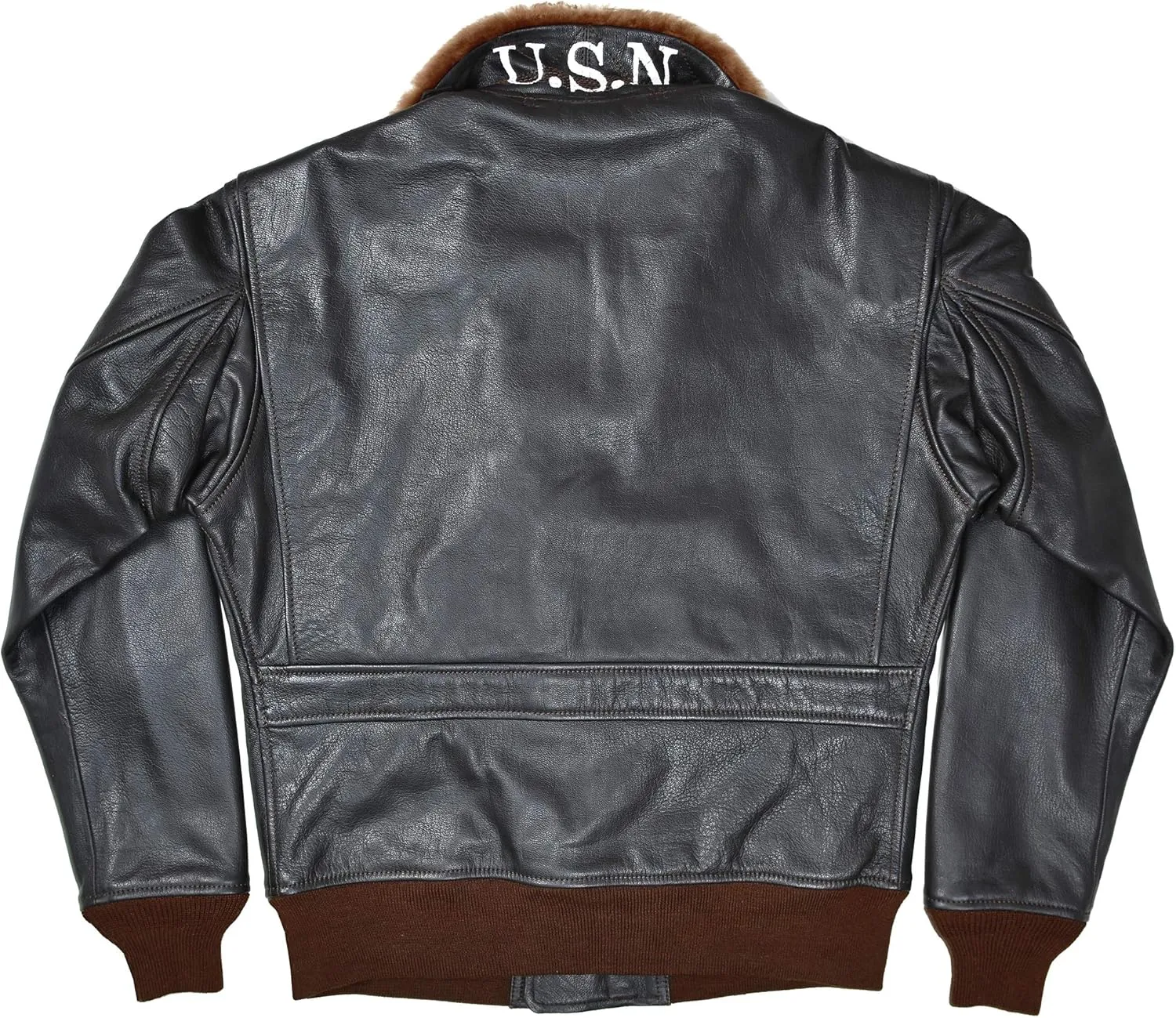 Men's G-1 Buaer 55j14 US Naval Military Spec Leather Flight Bomber Jacket